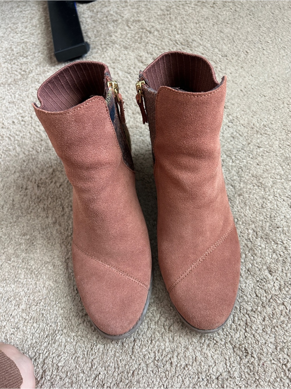 Toms Women's Suede Ankle Booties in Rust